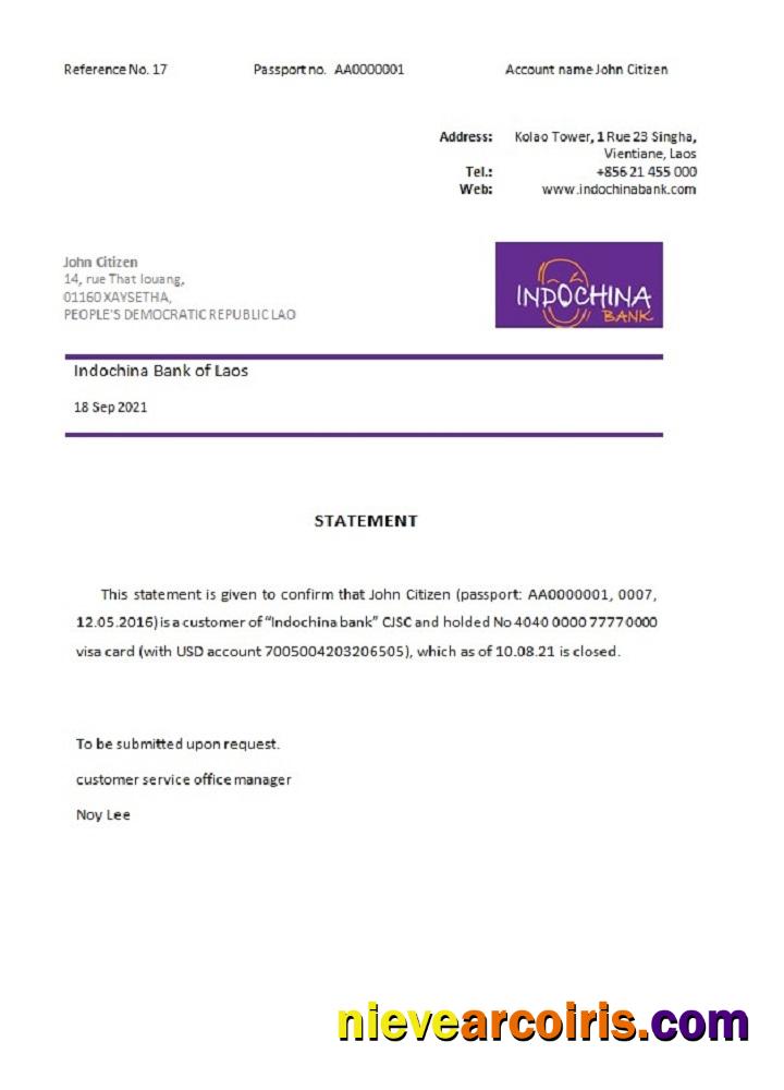 Laos Indochina Bank closure reference